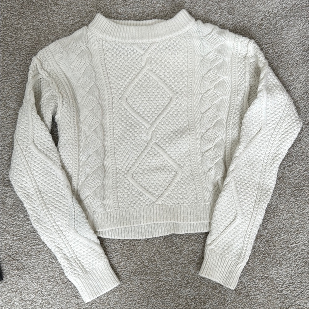 100% Cotton Cozy Cream Cable Knit Sweater